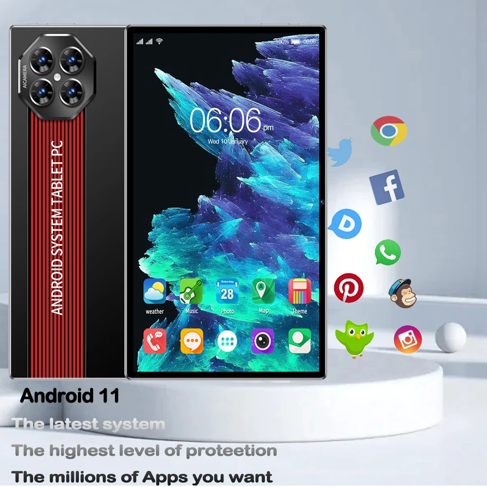 2025 Versione Globale Originale 10.1 Tablet 4GB di RAM 64 ROM 5000mAh Batteria 5G WIFI Supporta 3G Chiamata Octa Core Tablet