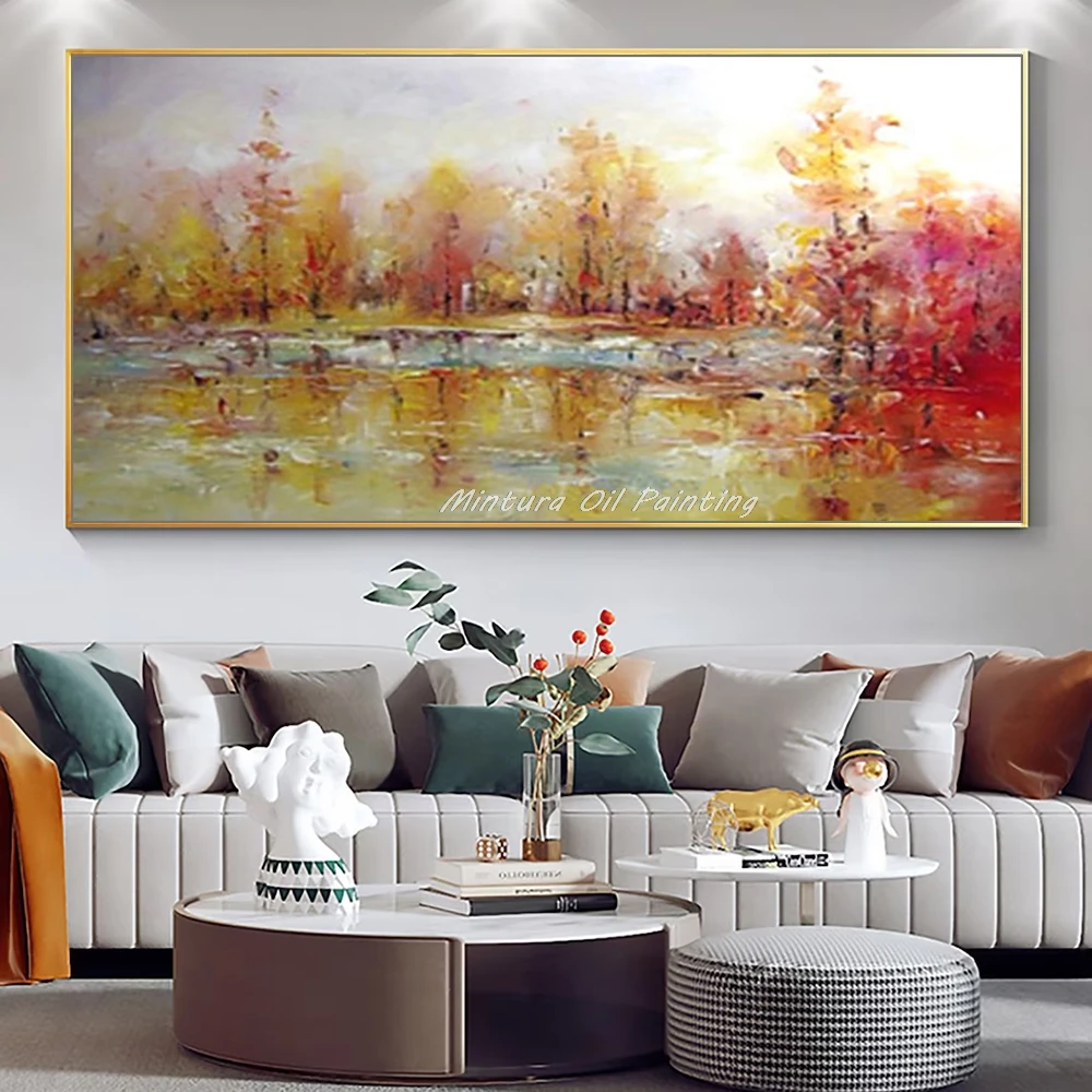 

Mintura,Handmade Forest Oil Painting on Canvas,Modern Home Decoration,Trees Landscape Poster,Wall Art Picture,Artwork,Room Decor
