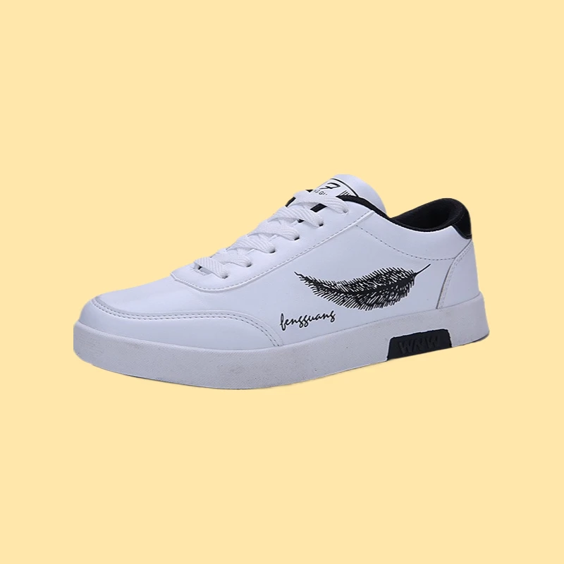 

Men Casual Leather Man Flats Comfort Hard-Wearing Men's Casual Sneakers Zapatillas De Hombre White Sports Shoes Trendy