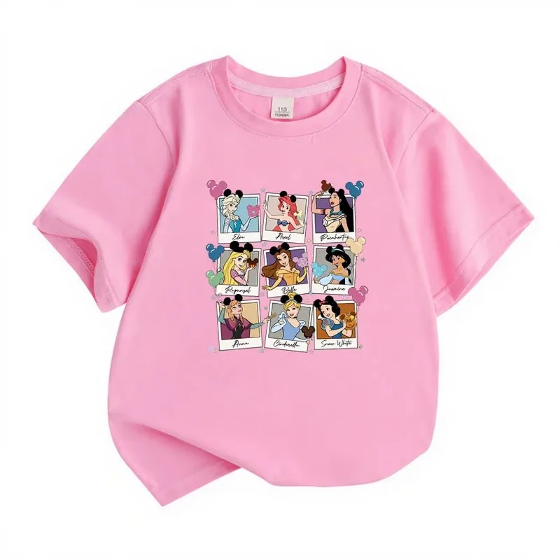 

Disney Princess Castle Children Cotton T-Shirt Princess Gift Disney Girls Travel Princess Castle Short Sleeve Children T-Shirt