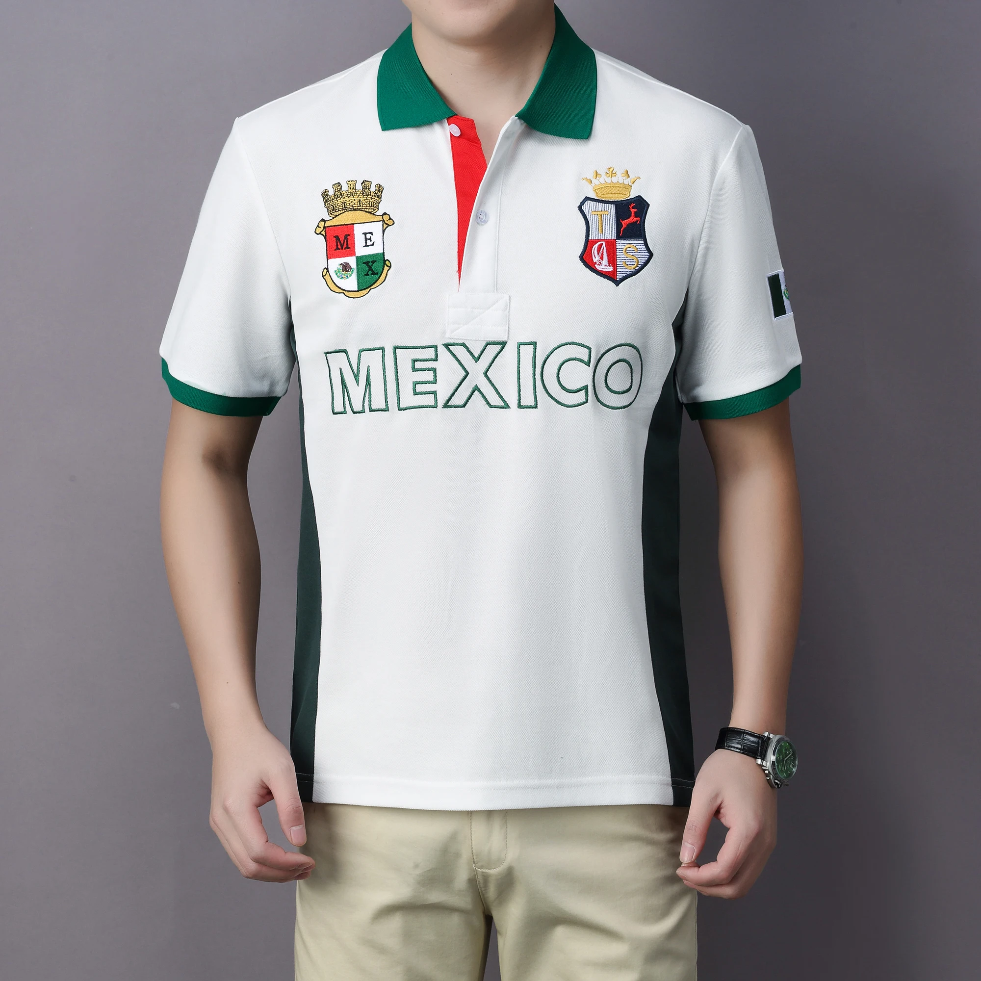 TS Mexico Men's Golf Polo T-Shirt Short Sleeve Casual Collar Big & Tall Clothing for Men