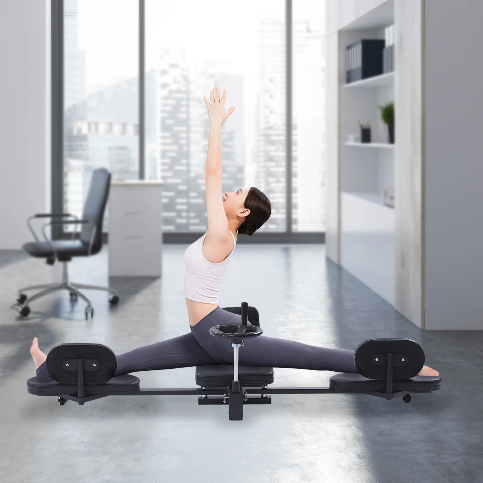 Ensanchador de piernas con marco de acero de 220 libras, máquina dividida para piernas, máquina de estiramiento de ligamentos de 180 grados para muslos de yoga, baile y gimnasia