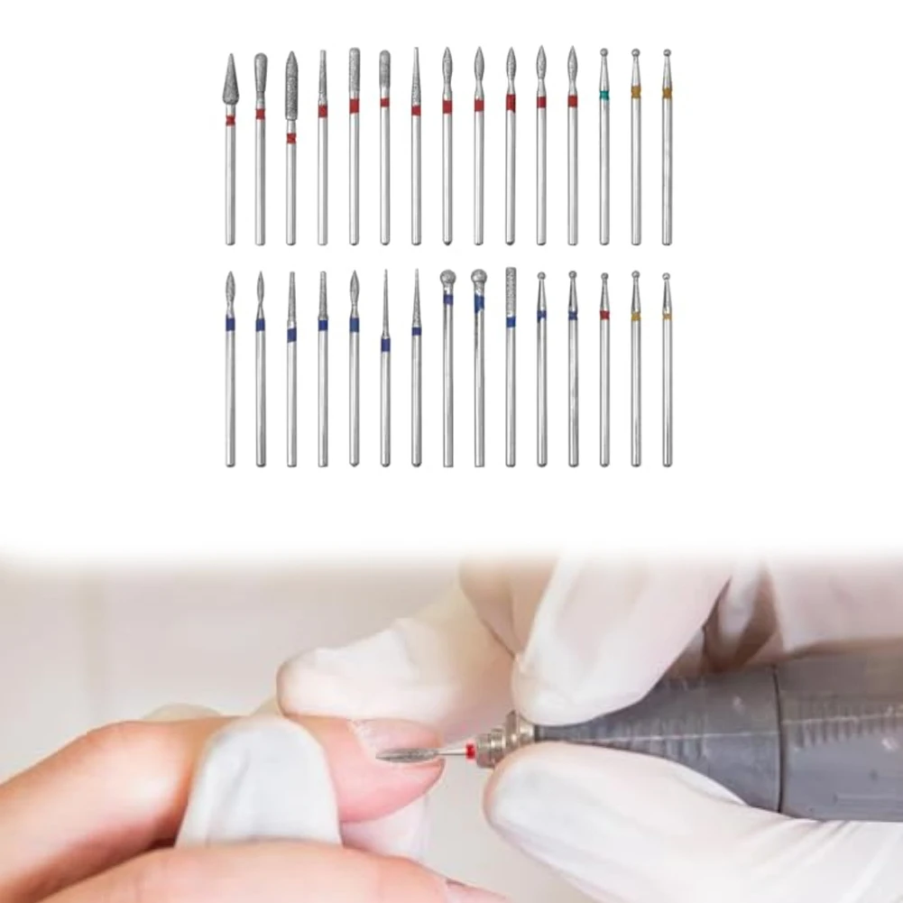 

30 шт. сверла для ногтей, алмазная насадка для очистки кутикулы, лак для ногтей, заусенцы для очистки кутикулы, алмазное сверло для ногтей, русские ногти