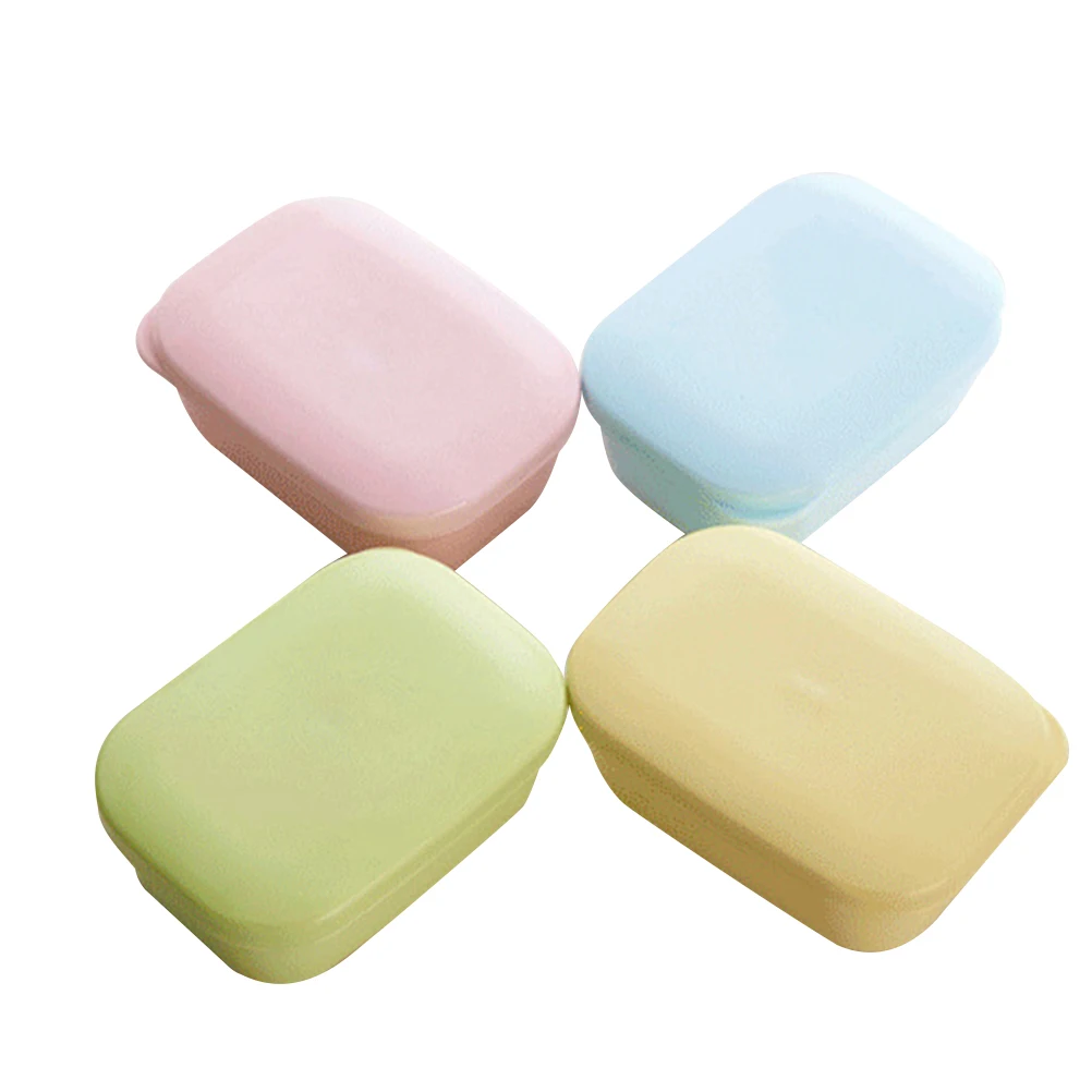 

4 pcs 11.6X8.3Cm Travel Box Waterproof Plastic Soap Dish Leakproof Container For Bathroom Home Outdoors Pp Soap Holder