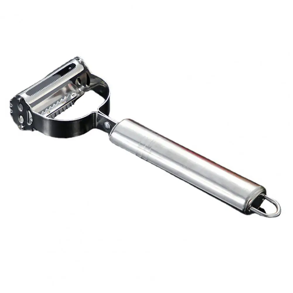 Fruit Vegetable Slicer Stainless Steel Peeler with Dual Blades Multi-function Kitchen Tool for Slicing Shredding Rust-resistant