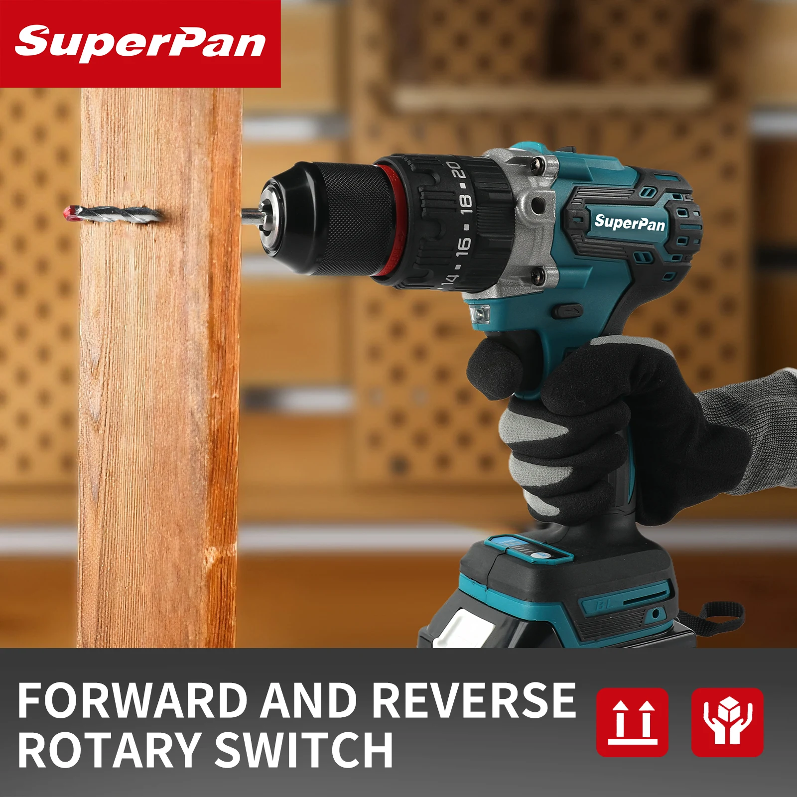 

Electromechanical Drill SuperpanDDF487, Brushless Lithium Driver Screwdriver for Makita 18V Battery pin, Home DIY Hand Tool