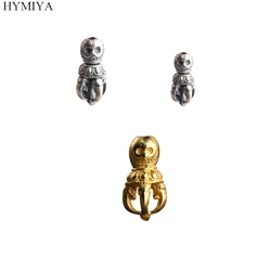 100% 925 Silver Tibetan Chitipa Dorje Beads Vintage Silver Buddhist Skeleton Vajra Charm Amulet Loose Beads DIY Jewelry Findings