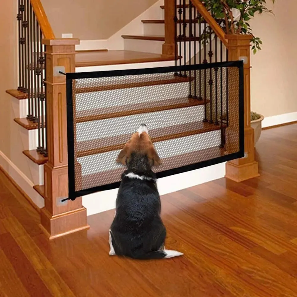 Pet Dog Fence Gate Safe Guard Safety Enclosure Folding Dog Fences Dog Gate The Ingenious Mesh Magic Pet Gate Pet Supplies