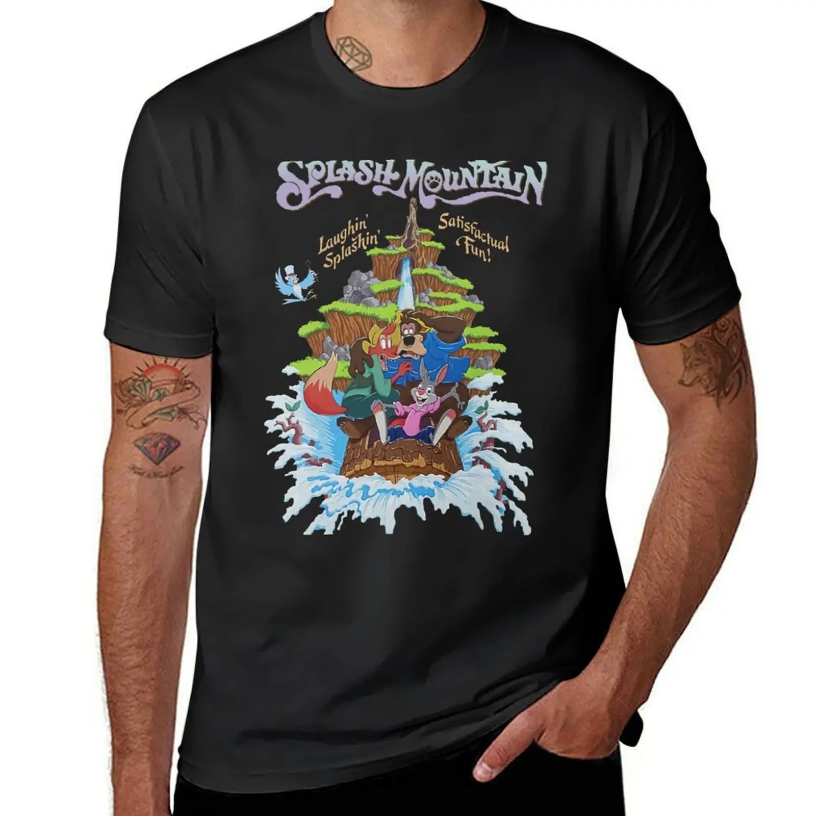 Splash Mountain Laughin Splashin Satisfactual Fun T-Shirt Blouse tops tshirts for men