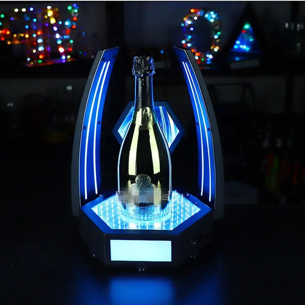 

LED Rechargeable Mirror Imperial Crown Queen Cocktail Wine Whisky Bottle Presenter Champagne Bottle Glorifier For NightClub