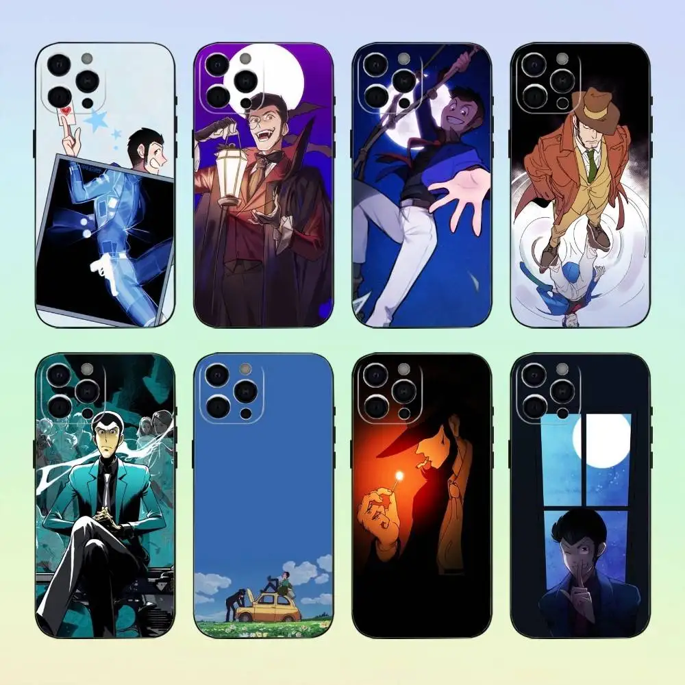 L-lovin anime t-terceira capa de telefone silicone macio para iphone 17 16 15 14 13 12 11 preto capa de silicone macio