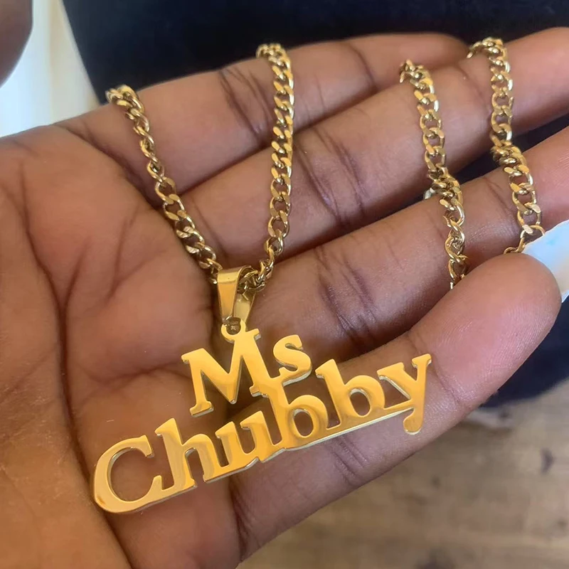 Stainless Steel Personalized Name Pendant Necklace Cuban Link Chain Woman Man Custom English Arabic Hebrew Name Necklace Jewelry view 6