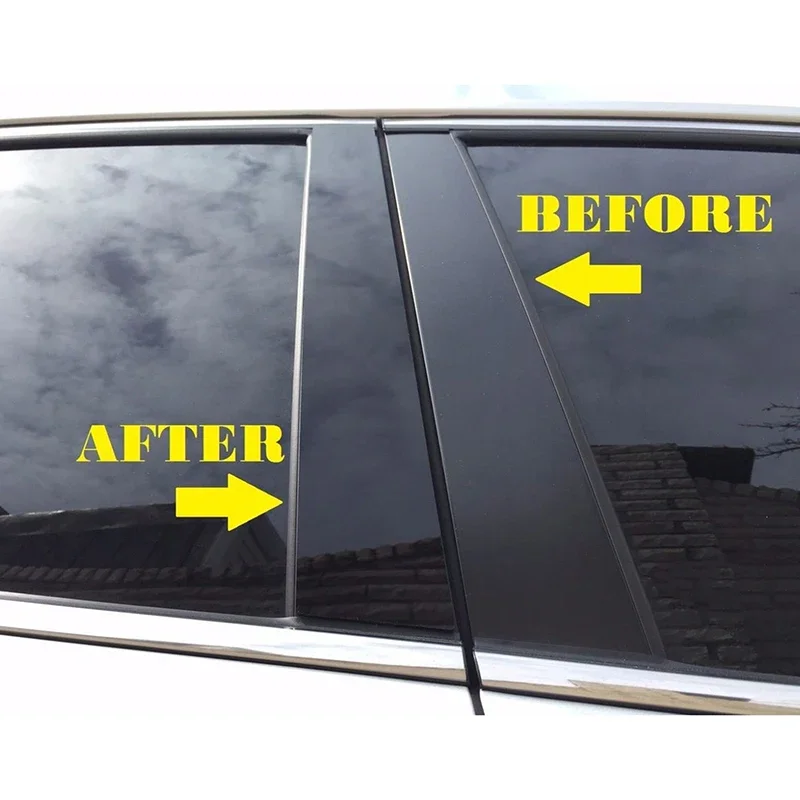For Buick Lacrosse 2010-2016 6PCS Glossy Black B C Pillar Stickers Window Door Column Trim Cover Decoration Styling Accessories 4