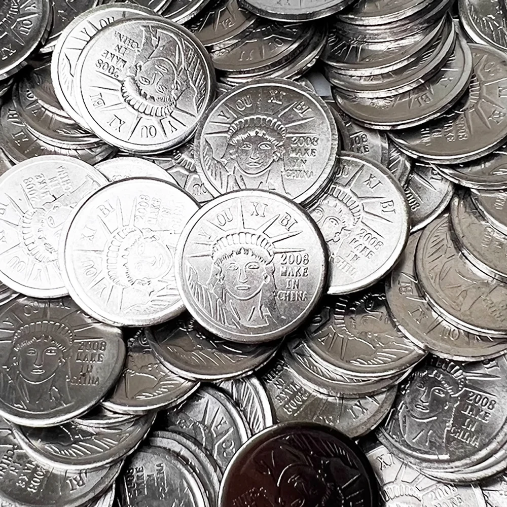 100 sztuk monety żetony ze stali nierdzewnej zbieraj medale do gry zręcznościowej żuraw pazur automat sprzedający myjnia samochodowa części Pinball