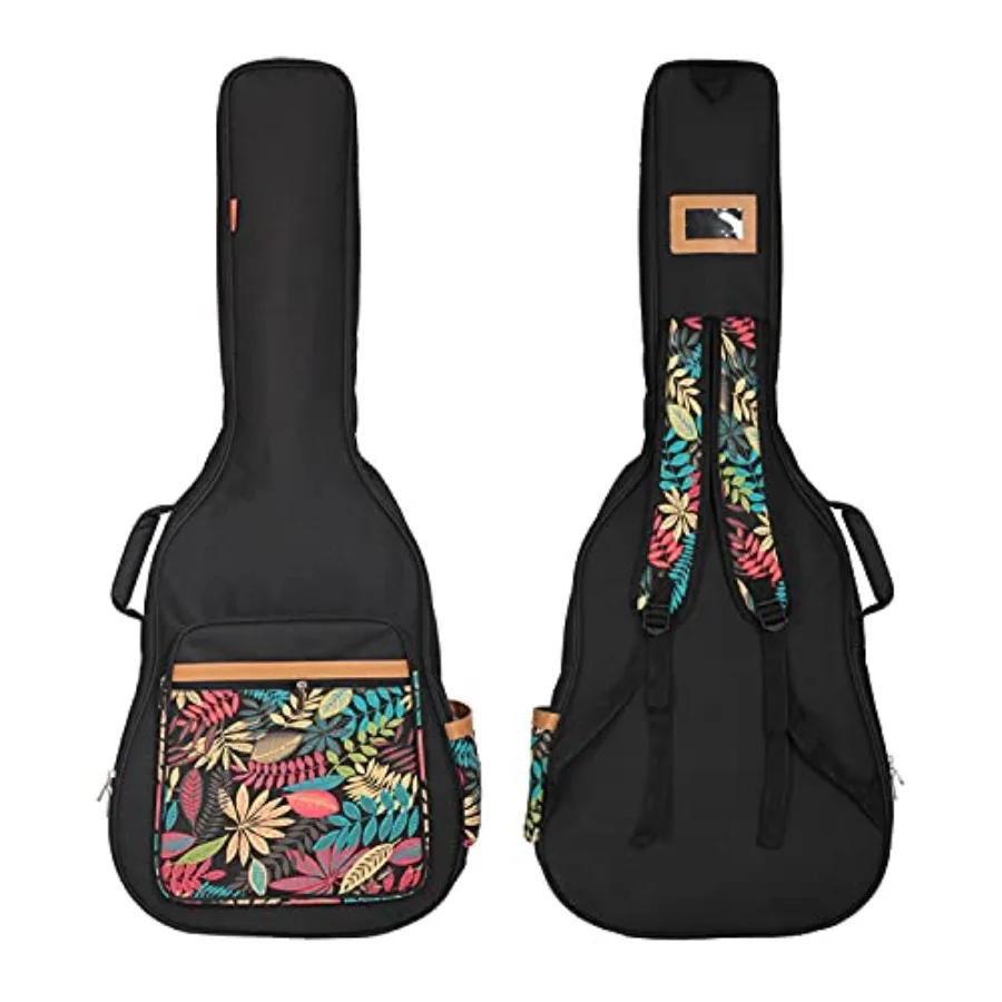 

YUEER 40 41 Inch Acoustic Guitar Bag 0.35 Inch Thick Padding Waterproof Dual Adjustable Shoulder Strap Guitar Case Gig Bag with