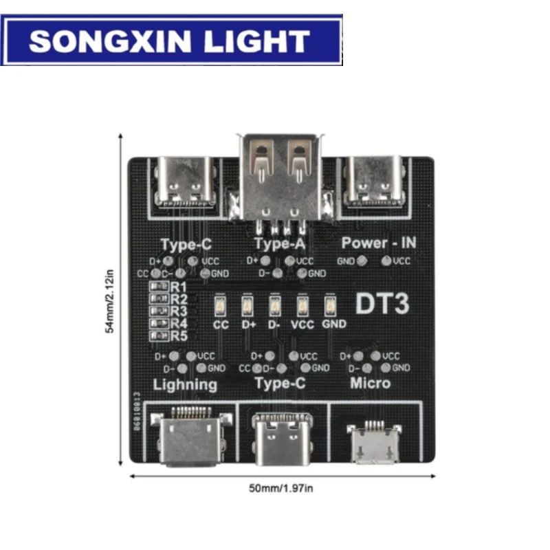 SX DT3 Data Cable Detection Board Type-C Micro USB C Cable Tester Short Circuit On Off Switching Diagnose Tool for iOS Android