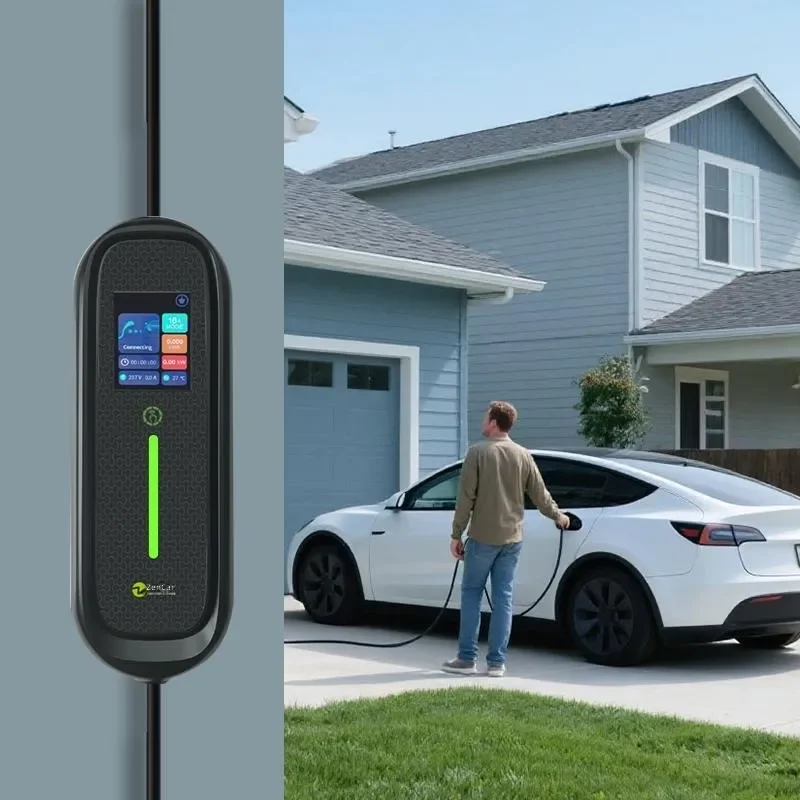 7.4kW 32A Type 2 EV Charger Portable Single Phase IEC 62196-2 EU Standard for Electric Car with Wifi Option Zencar