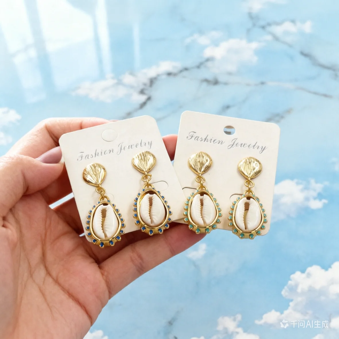 

Серьги ручной работы в богемном стиле с позолотой и натуральными ракушками для женщин, украшения для пляжного отдыха WT-MPE171