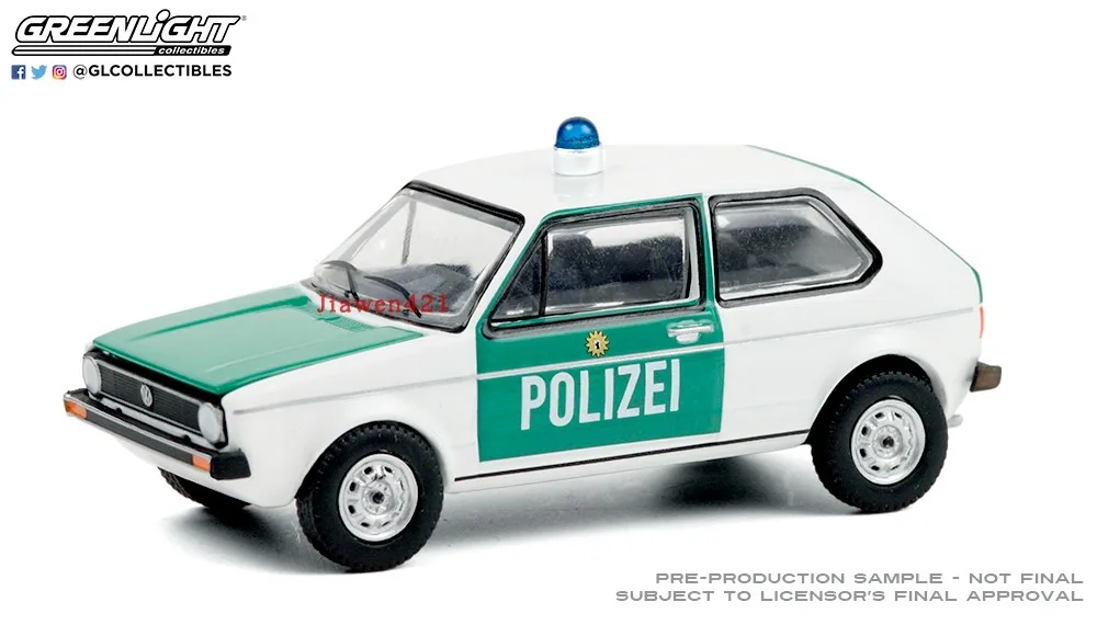 

1: 64 1974 VW Golf Mk1 Отслеживание тепла 36, Volkswagen Golf Police Car, расширенная модель автомобиля, коллекционные предметы