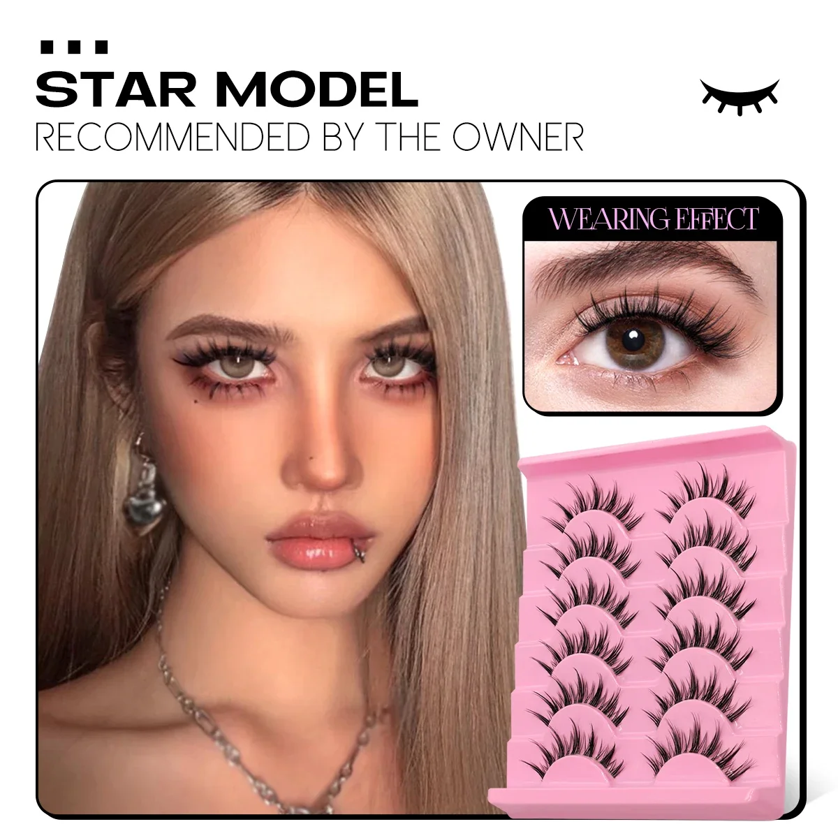 Veltrinay cílios postiços naturais mangá cílios 3d falso vison cílios olhar realista macio cruz cílios falsos maquiagem