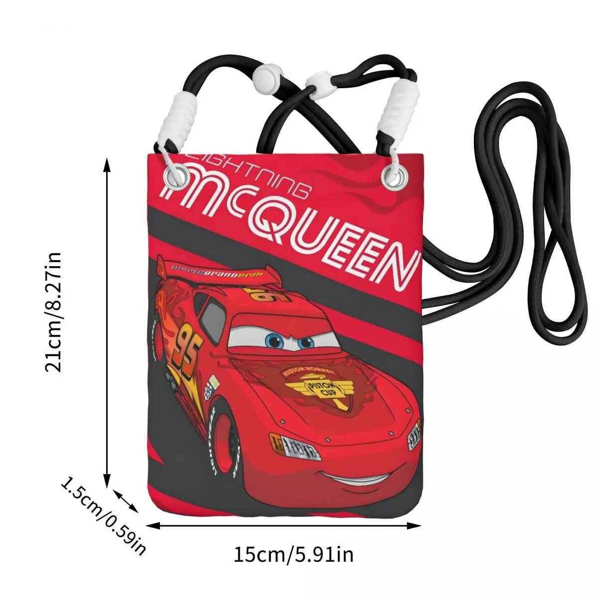 مخصص البرق ماكوين محفظة الهاتف الذكي مع حزام السيارات Toons حقيبة كروسبودي الرجال النساء السفر حقيبة الهاتف المحمول