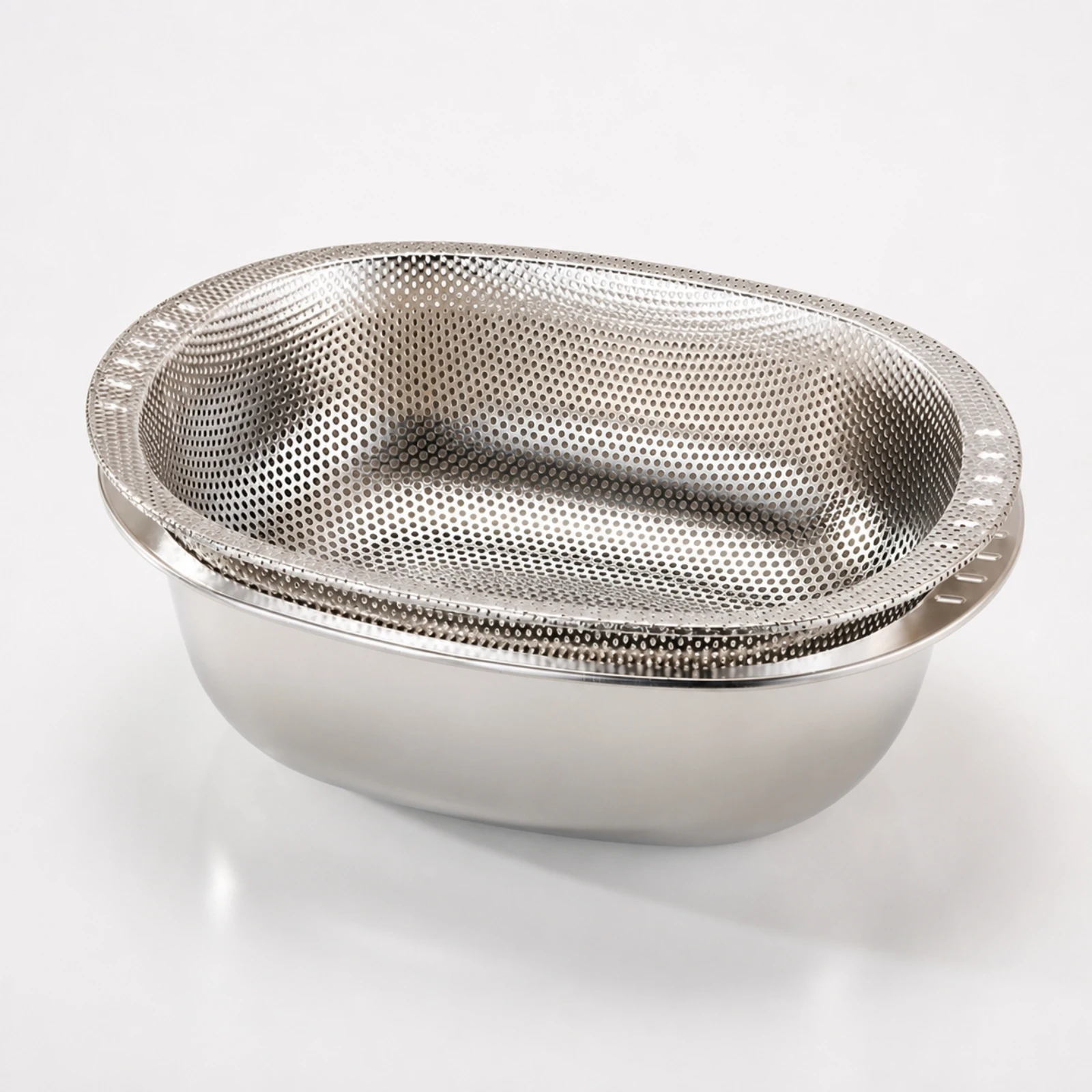 Food Prep Bowl Set Rust-Resistant Perforated Stainless Steel Colander Set Kitchenware Long-Lasting for Food Draining