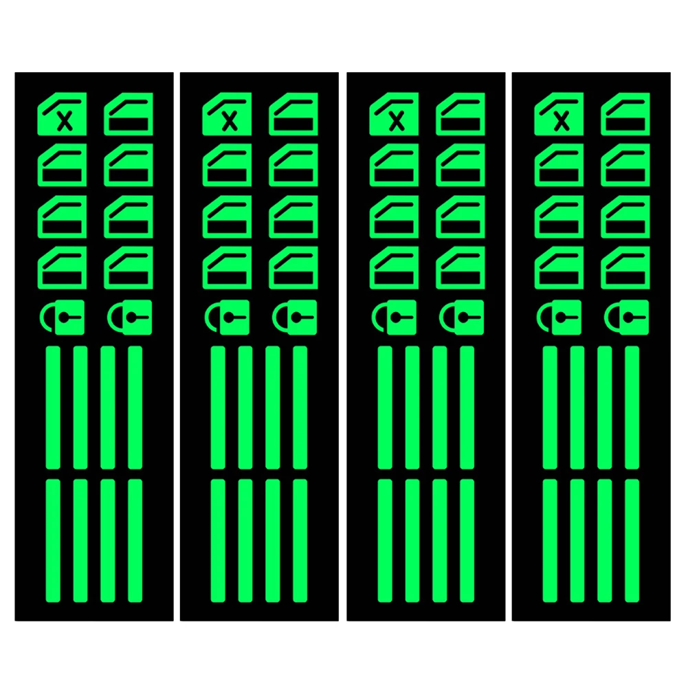 0 0 00 0 0 0 4 Pcs Glowing Car Button Sticker Set For Window Decal Auto Decorative Accesories Car Button Sticker