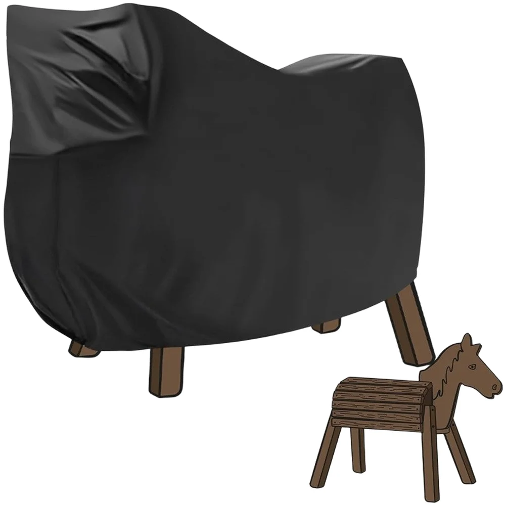 Outdoor for element Resistant Cover for Wooden Horse Made of 210D Oxford Cloth with Secure Fit via Drawstring Enclosure
