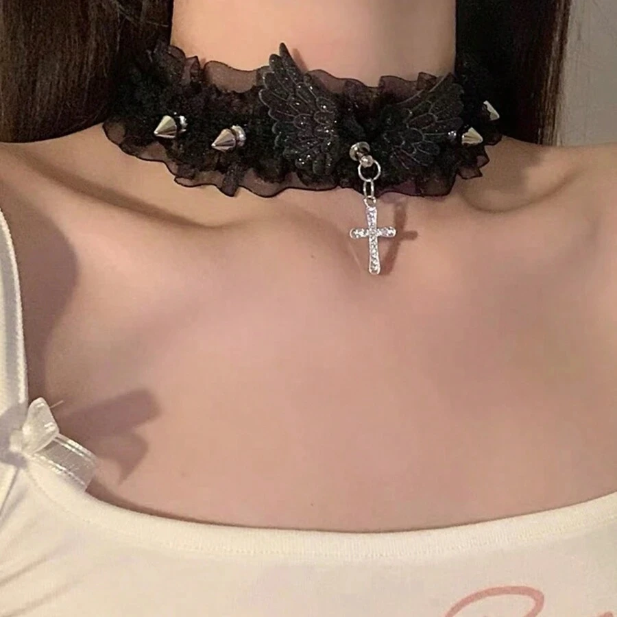 Schleifen- & Glocken-Choker-Halskette, sexy Schlüsselbein- & Körperkette für Damen, Damen-Gürtel, Choker – Detail 10
