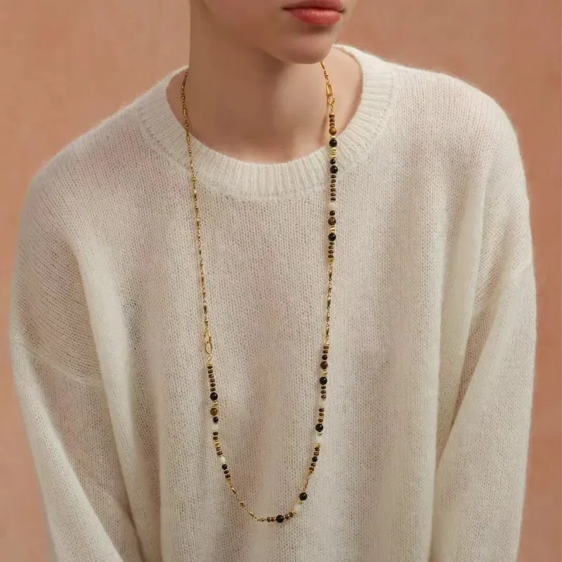 Asuka Feather Series Necklace Temperament Light Luxury Versatile Premium Sweater Chain Niche Design Asuka Pendant Women