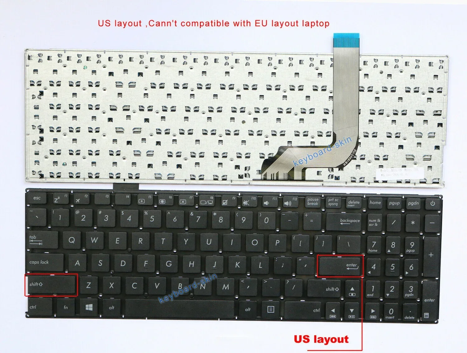 New  US Keyboard No-frame For Asus X542U K542 K542B A542 A542U R542 FL8000 FL8000U A580 A580U A580B F580 F580U series laptop