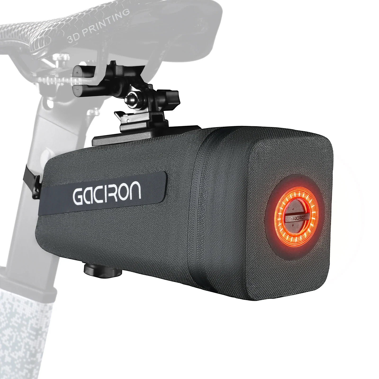 Gaciron Bike Seat Bag with Smart Bicycle Taillight bike Saddle bag Integrated with Rear Light Motion Sensor and Light Sensor