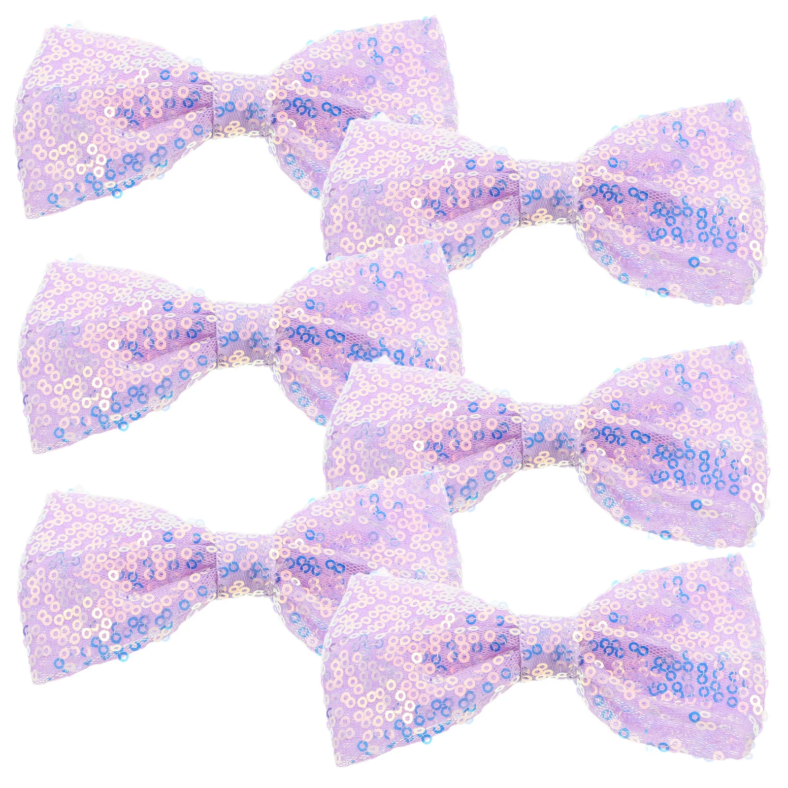 

6pcs Glitter Hair Bows for Girls Sparkling Bow Clips Toddler Baby Comfortable Secure Grip Party School Use Kids Barrettes