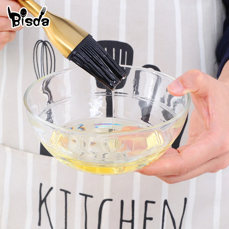 1Pc Stainless Steel Handle Silicone Oil Brush BBQ Butter Bake-ware Bread Basting Brush Kitchen Utensils Oil Brush for Grilling