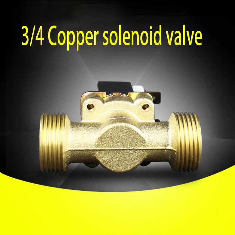 G 3/4\'\' Normally Closed Electric Brass Solenoid Valve Magnetic Switch DC 12V 24V AC 220V Solar Hot Water Valve