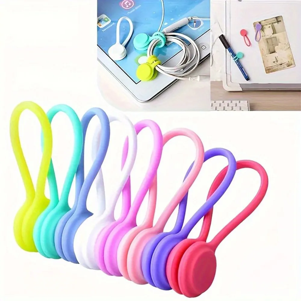 3/10PCS Silicone Fabric Clips Set Magnetic Durable Fabric Huggers Colorful Binding Cable Ties Needle Keepers