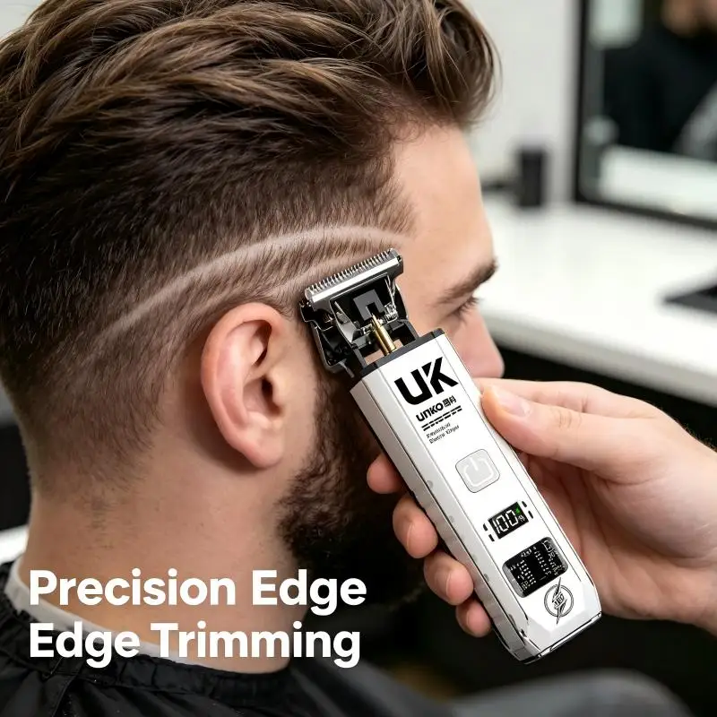 Electric Hair Clipper for Men Cordless Beard Trimmer Professional Barber Shaver 4 Guide Combs Brush USB C Charging Groom view 2