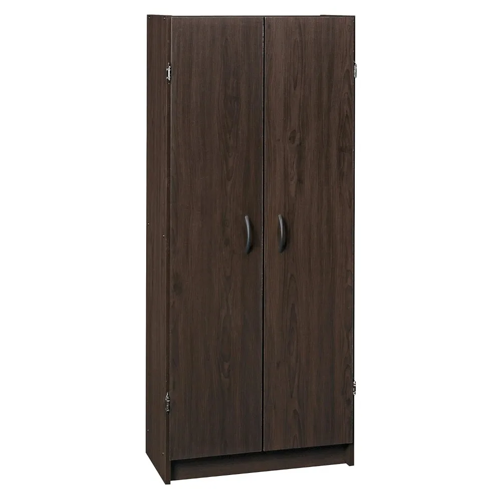 Pantry Cabinet Cupboard with 2 Doors, Adjustable Shelves Standing, Storage for Kitchen, Laundry, or Utility Room, Espresso