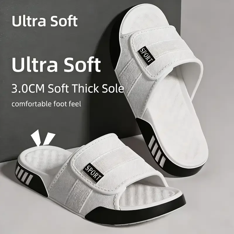 Plus Size Men Sporty EVA Cloud Slides 3.0cm Thick Sole Non Slip Sandals Ultra Soft Cushion Open Toe Summer Gym Beach Pool Slippe