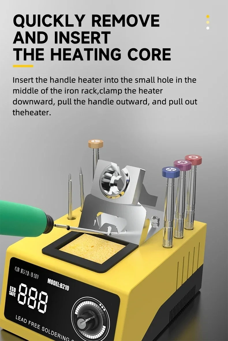 85W B210 OLED Digital Adjustment Auto Sleep Electronic Repair Soldering Station 1s  Heating With 210 Micro Welding