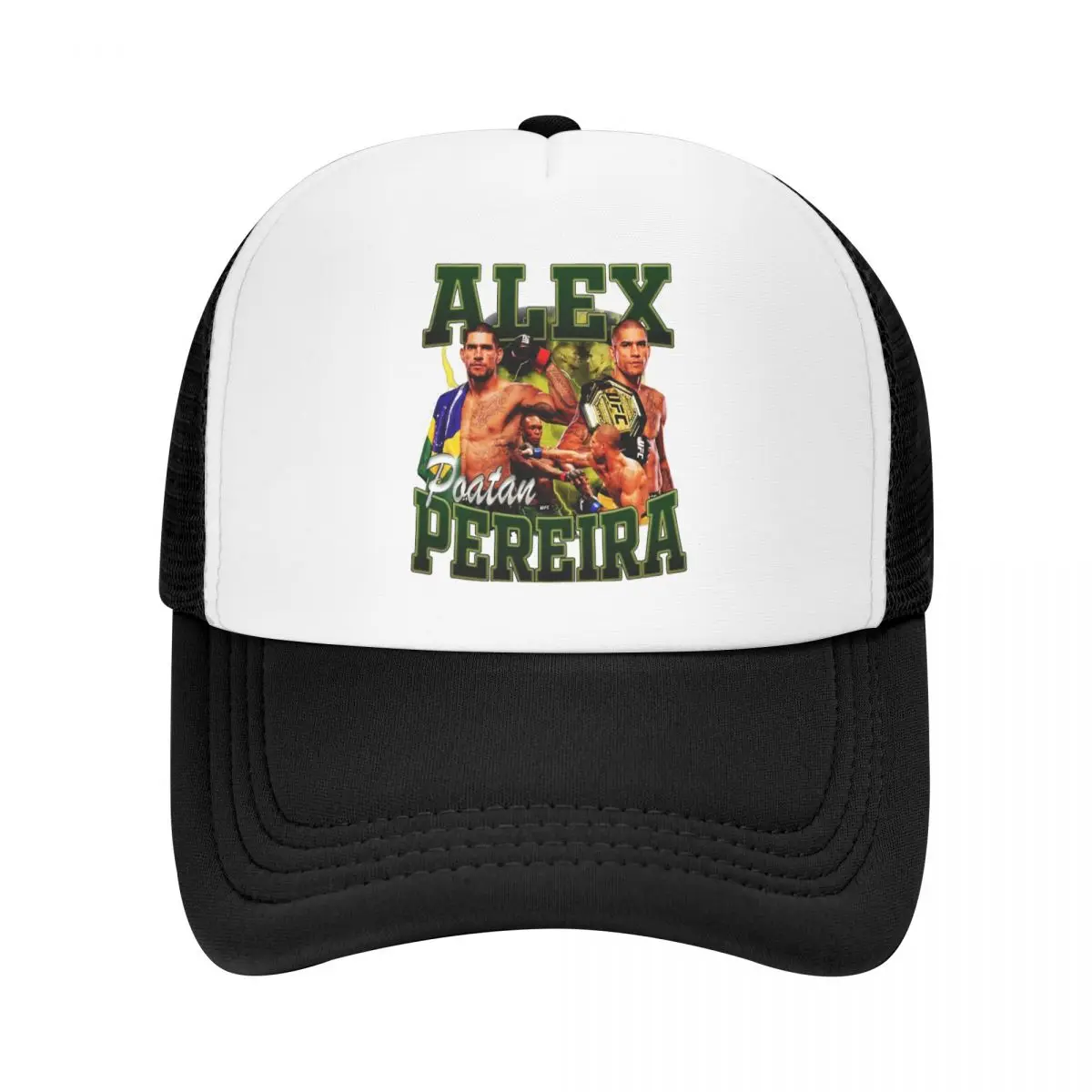 

Vintage Alex Pereira Bootleg Foam Trucker Hats Unisex Summer Breathable Mesh-Back Golf Hat Cap Leisure Sun Cap Adjustbale