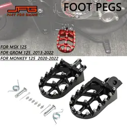 Footpeg Footrest Pedals Foot Pegs Rests CNC Motorcycles For Honda MONKEY 125 2020-2024 MSX 125 GROM125 2013-2024 Mopeds Scooters