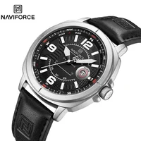 NAVIFORCE NF8078 reloj de pulsera con calendario de banda de PU de alta calidad, reloj de cuarzo para hombre, relojes impermeables con indicador de fecha automático