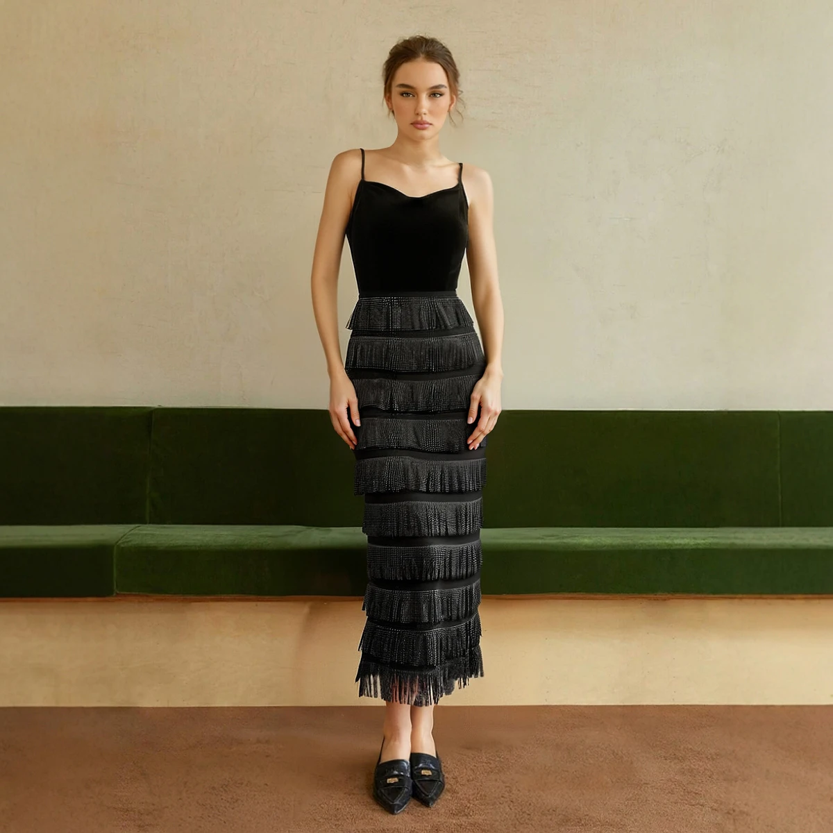 Dresses Spring Summer K-Style Party Sashes Beading Sleeveless Square Neck Midi Cami Fashion Dresses For Women