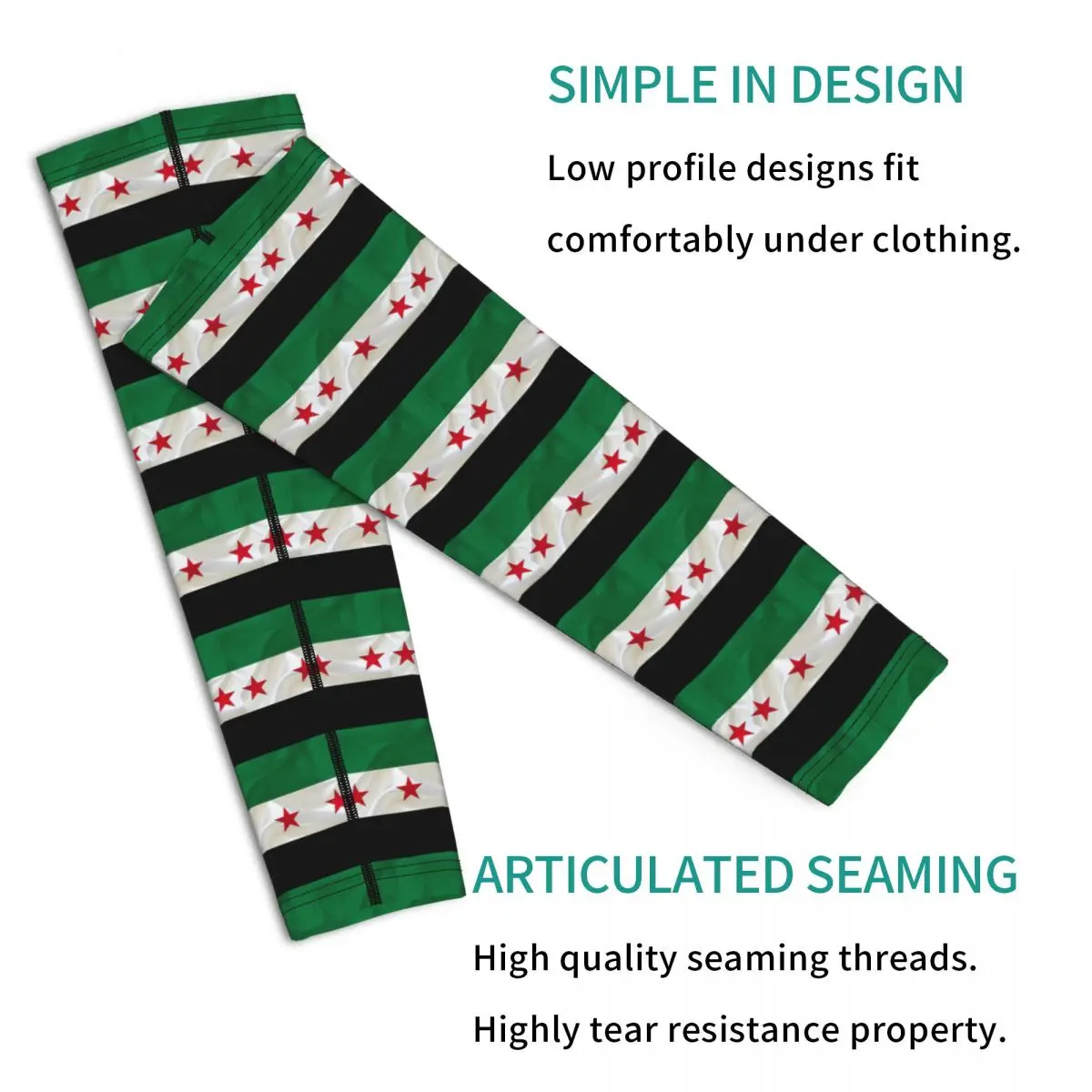 Mangas de brazo con bandera de la independencia de Siria para hombres y mujeres, protección solar UV, cubierta de tatuaje, deportes, refrigeración, ciclismo