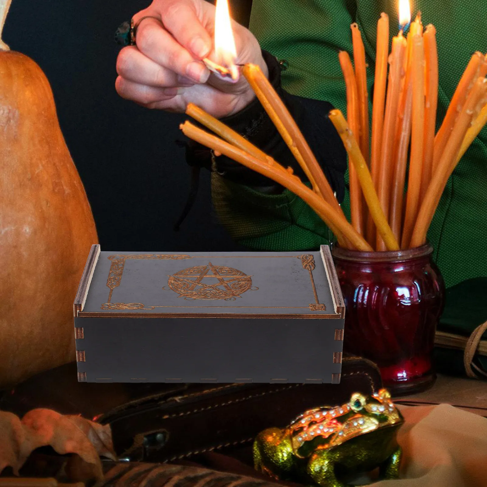 

Деревянная маленькая деревянная коробка для карт Таро, декоративный органайзер для хранения, держатель для колоды, чехол для карт, органайзер, коробка для хранения карт