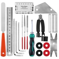Guitar Repairing Maintenance Tools Luthier Care Kit 20PCS Guitar Tool Kit Guitar Care Leveling Action Ruler Fret Sanding File