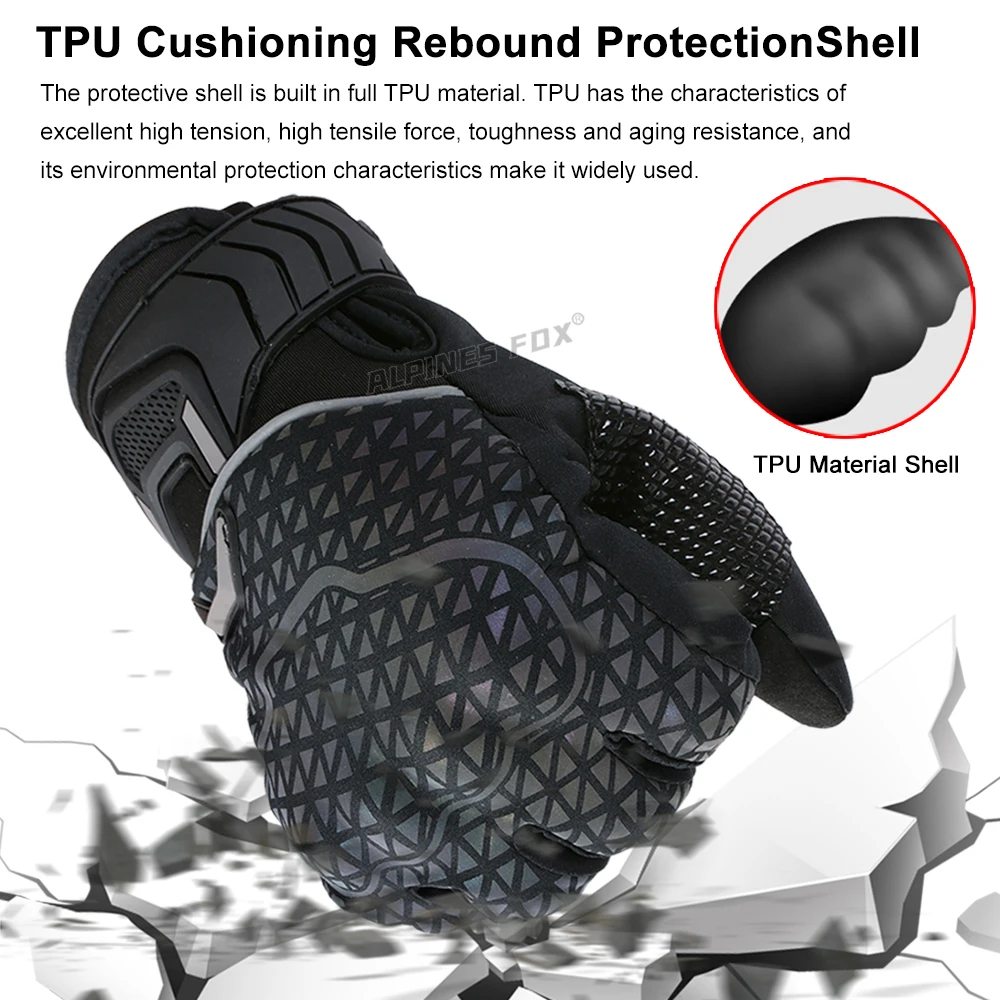 VEMAR Winter Short Motorcycle Gloves Winter Warm Windproof Protective Gloves 100%Waterproof Guantes Moto Luvas For Men Women image 6