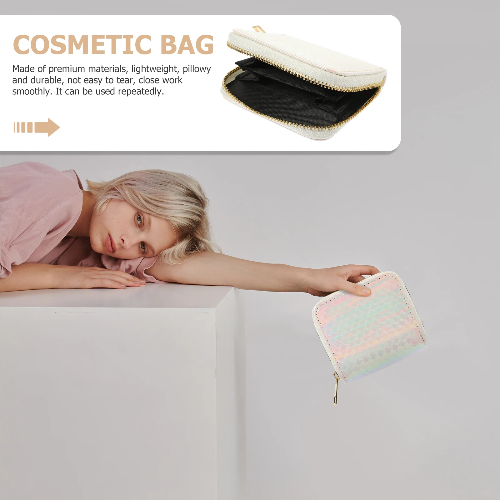 

Mermaid Pattern Coin Wallet Small Purse Lightweight Slim Pu Ladies Bag Portable Travel Gift Idea Birthday Christmas