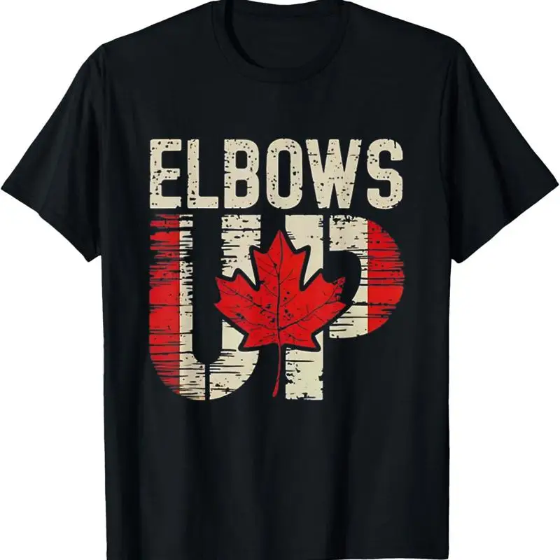 

Elbows Up Canada Canadian Flag Men Retro T Shirt
